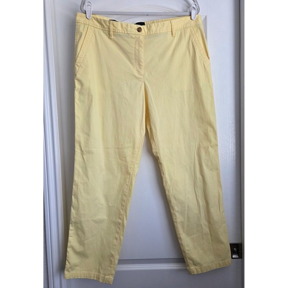 Talbots Relaxed Chino Butter Yellow Pants Women's Sz 14 Casual Coastal - Picture 1 of 4